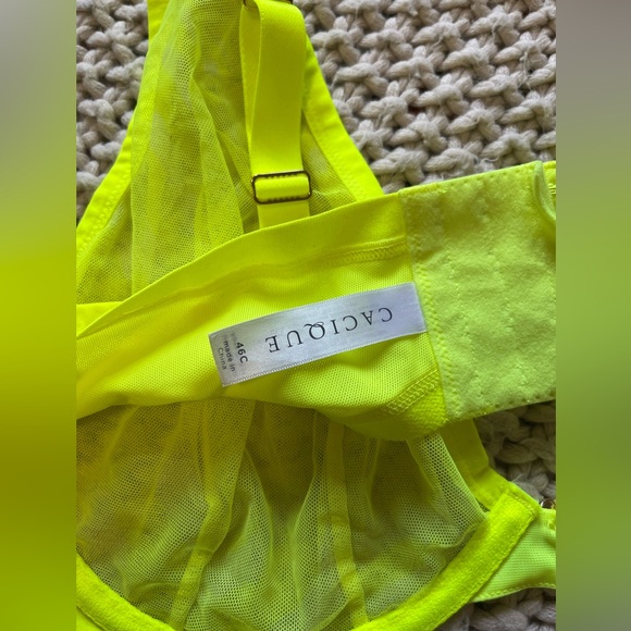 Cacique neon yellow zebra unlined bra - Picture 2 of 4